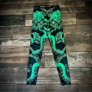 BlackMilk Green and Black mean serpent Leggings M